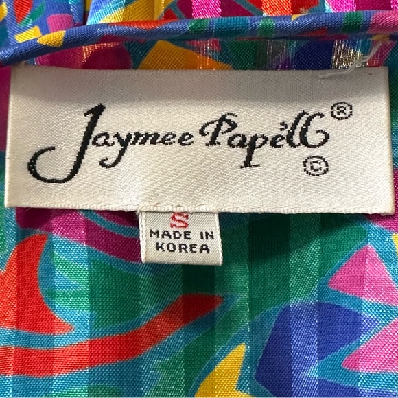 Jaymee Papell Vintage 80’s Beautiful Maxi Dress Cinch Waist Tussles Artsy Small - Picture 13 of 13